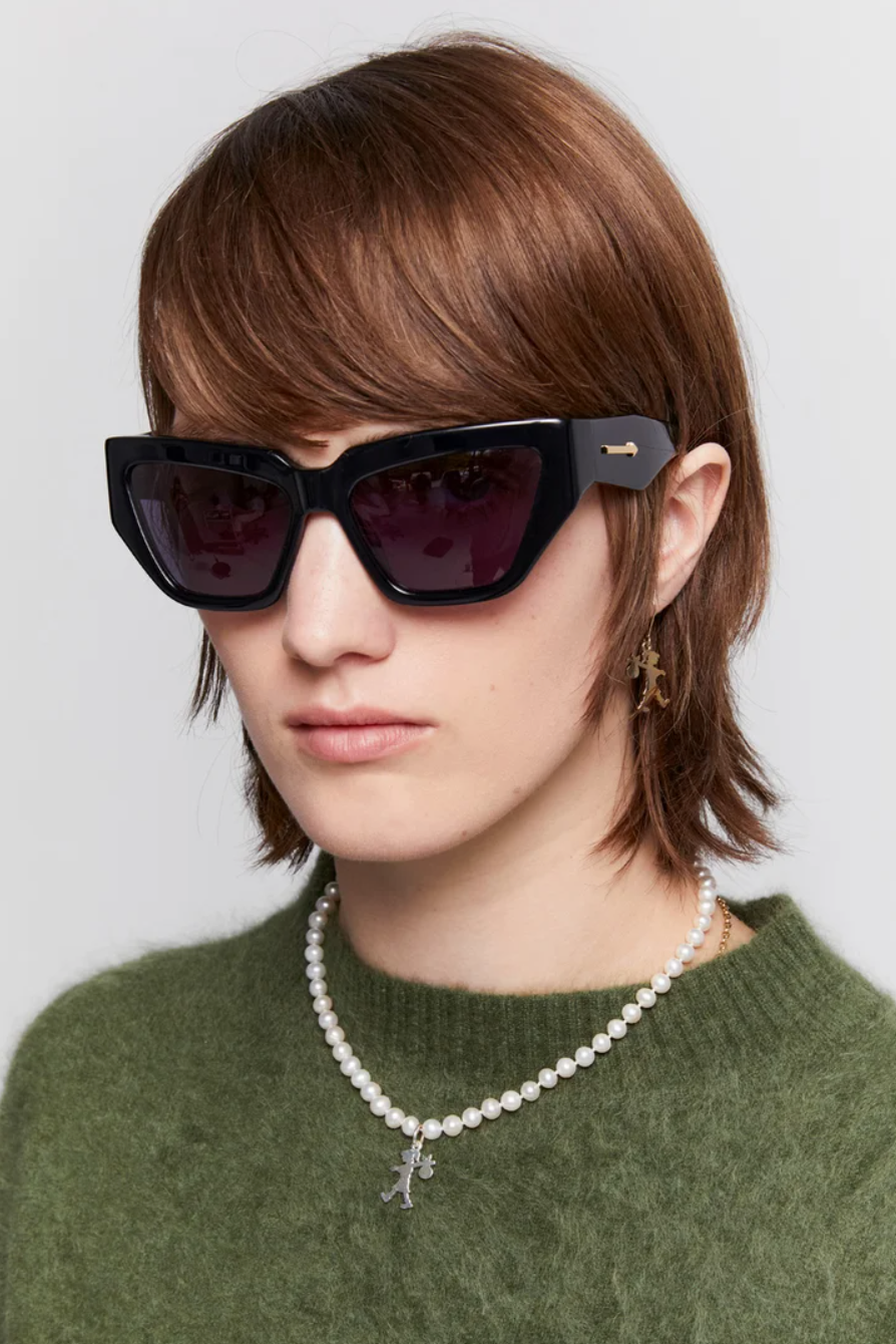 Karen Walker Eyewear Wrap God B Black Sunglasses 47 Frocks